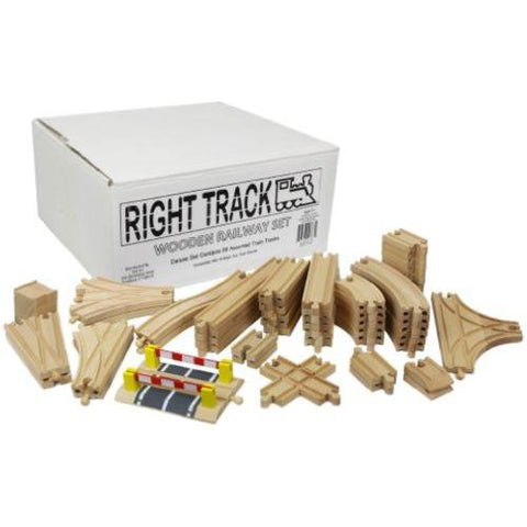 Image of Little Bumper Kids Toys Deluxe Wooden Train Track Set