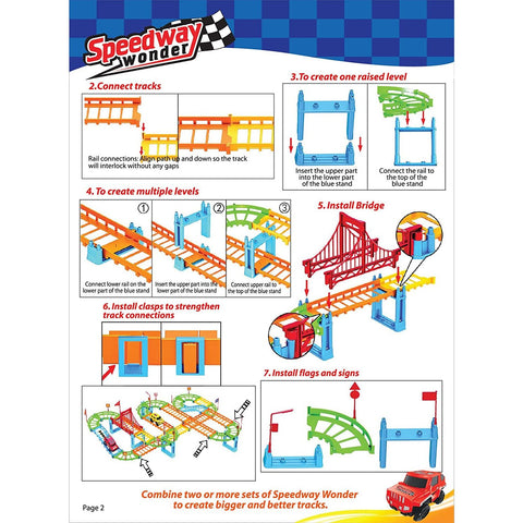 Image of Little Bumper Kids Toys Speedway Wonder 92 Piece Car Track Toys