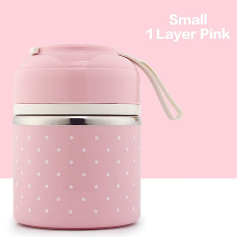 Image of Little Bumper Kitchen Dining 1 Layer 2 / With Gray Bag Kids Portable Stainless Steel Bento Box