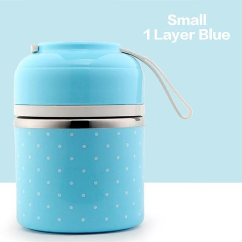 Image of Little Bumper Kitchen Dining 1 Layer / Without Bag Kids Portable Stainless Steel Bento Box