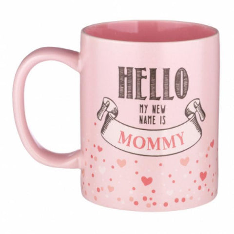 Little Bumper Kitchen Dining Pink "Hello My Name is Mommy" 12oz Mug with Gift Box