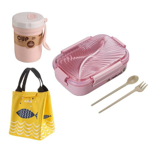 Image of Little Bumper Kitchen Dining Pink-Set-2 / United States Bento Box Storage Container with Soup Cup Set (Available Individually)