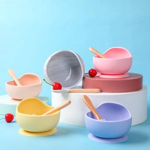 Image of Little Bumper Kitchen Dining Silicone Baby Feeding Bowl Set