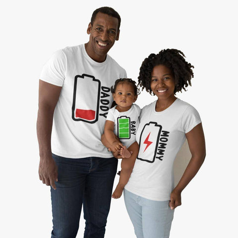 Image of Little Bumper Matching Sets Battery Status (Daddy-Mommy-Baby) Family Matching Clothes