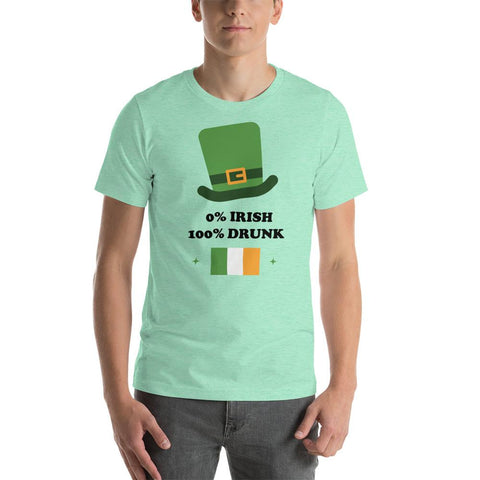 Little Bumper Mommies Clothes "0% Irish, 100% Drunk" Unisex Short Sleeve Tee for Mommies & Daddies