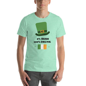 Little Bumper Mommies Clothes "0% Irish, 100% Drunk" Unisex Short Sleeve Tee for Mommies & Daddies