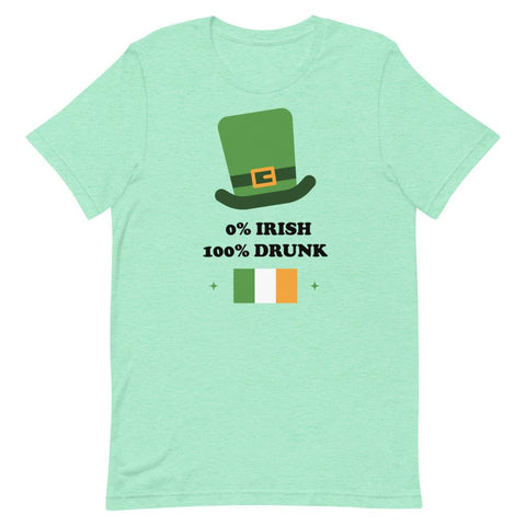 Image of Little Bumper Mommies Clothes "0% Irish, 100% Drunk" Unisex Short Sleeve Tee for Mommies & Daddies