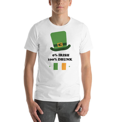 Image of Little Bumper Mommies Clothes "0% Irish, 100% Drunk" Unisex Short Sleeve Tee for Mommies & Daddies