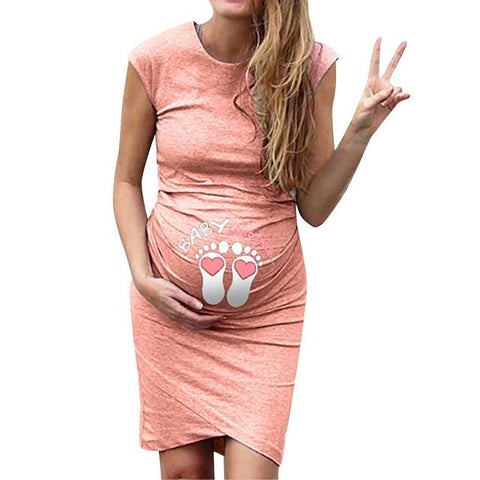 Image of Little Bumper Mommies Clothes Gray / XXL / United States Printed Maternity Dress