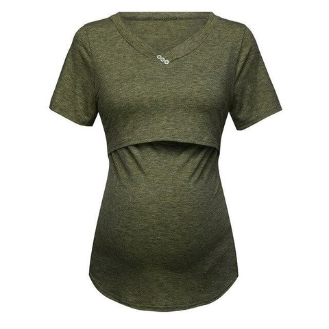 Image of Little Bumper Mommies Clothes Green / S / United States Women's Short Sleeve Breastfeeding Maternity Shirt