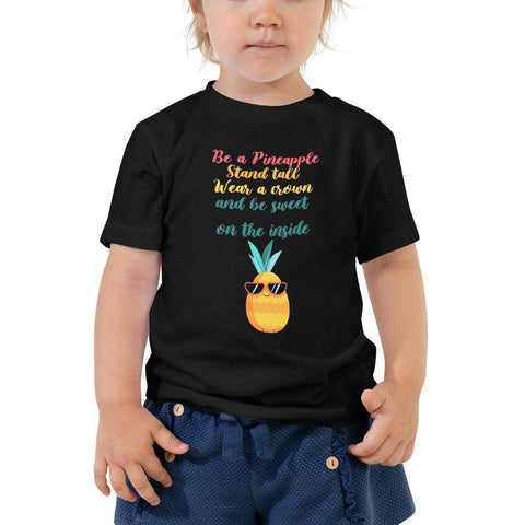 Image of Little Bumper Toddler Tee Black / 2T Be A Pineapple Wear Crown Be Sweet Toddler Tee