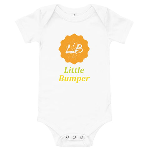 Image of Little Bumper White Little Bumper Baby Short Sleeve Onsie