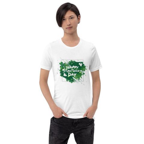 Image of Little Bumper White / M "Happy St. Patrick's Day" Short-Sleeve Unisex T-Shirt