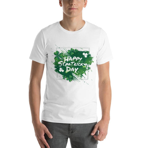 Image of Little Bumper White / S "Happy St. Patrick's Day" Short-Sleeve Unisex T-Shirt