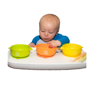 MyLittleBumper Feeding Orange-Yellow-Green Little Bumper Bowls and Spoons Set