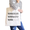 TSF Design Bags & Luggage - Women's Bags Super Mom Wifey Tired Natural Canvas Bag Witty Baby Shower Gifts